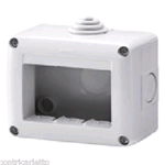 Contenitore Portapparecchi 3 Posti - GEWISS Serie 27 COMBI SYSTEM - Tecnopolimero IP40 - a Parete - Grigio