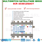 MULTISWITCH DCSS/LEGACY 5 CAVI PASSANTE  01 USCITA SCR 16 PORTE LEM ELETTRONICA 