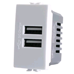 DOPPIA PRESA USB 2A BIANCO Compatibile Matix