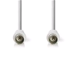 Cavo coassiale 90dB | IEC (coassiale) maschio - IEC (coassiale) Femmina  | 1,5 m | Bianco  con adattatore mascio / mascio