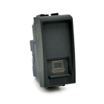 Presa di Rete Rj45 8 Pin Utp 5E 823N/Int-Lgt Nera Compatibile con serie Living International/Light.