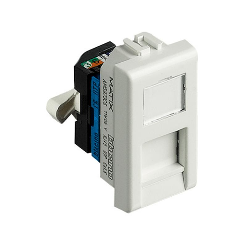 AM5979C5E - PRESA MATIX RJ45 Connettore categoria 5 E, completi di  targhetta identificativa e portello antipolvere - SERIE CIVILE Matix -  BTICINO CIVILE