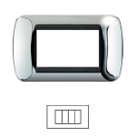 Placca 8804-04 4P Cromo/Int Metallo Compatibile con serie Living International/Light.