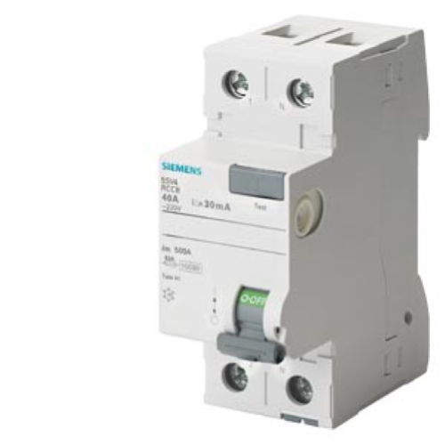 5SV53140 - Interruttore Differenziale Puro 2P 40A 30MA TIPO AC NON ACC. -  SIEMENS