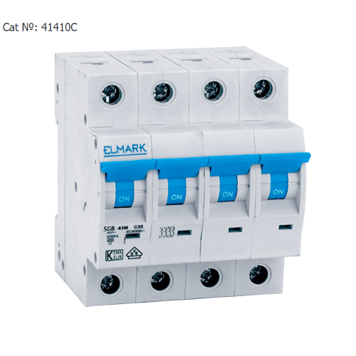 41410C - Interruttore Magnetotermico 4x10A MCB 6kA C64N/10A CURVE