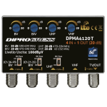 Amplificatori da palo 4 ingressi III+IV+V+UHF 20dB REGOLABILE CON FILTRO LTE/5G 