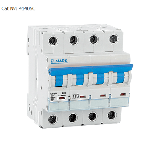 41405C - Interruttore Magnetotermico 4x16A MCB 10kA C104L/16A CURVE C -  ELMARK