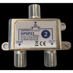 Partitore in pressofusione TV+SAT con connettori F divisore 2 vie TERRA passaggio DC su tutte le uscite.
