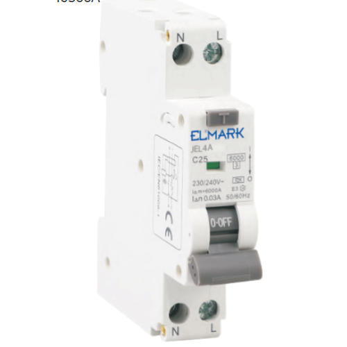 40502A - INTERRUTTORE MTD MAGNETOTERMICO DIFFERENZIALE 2P 16A 6KA 30MA 1  MODULO TIPO A - ELMARK