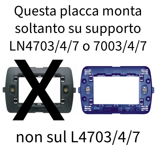 PLACCA 8003-01 3P BIANCA/LGT TECNOPOLIMERO Compatibile con serie Living International/Light. SOST.T1 8003-01
