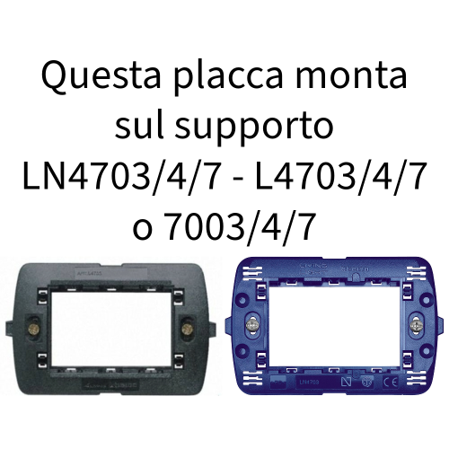 PLACCA 8803-03 3P ORO/INT-LGT METALLO Compatibile con serie Living International/Light.