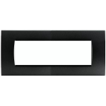 PLACCA 1007-2 7P NERO/LGT TECNOPOLIMERO Compatibile con serie Living International/Light.