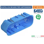 SCATOLA INCASSO 506 6/7 POSTI PER CARTONGESSO PORTAFRUTTI 137X70X50 CON INSERTI METALLICI