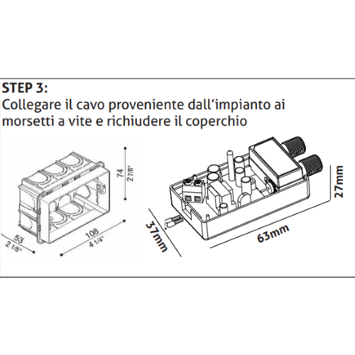 Alimentatore per amplificatori d'antenna TV Switch 12V-300mA 1Out Con F Ripple <35mV; cavo AC rimovibile Adatto a installadione in scatola di derivazione 503