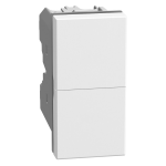 Pulsante doppio 10 A 250 Va.c. 1 P (NO) + 1 P (NO) non interbloccato - non illuminabile - 1 modulo - bianco 