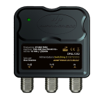 Alimentatore per Antenna TV Switching DiProgress 12VDC 1 ingresso, 2 uscite RF, connettori F Per alimentazione centralini da palo, preamplificatori e antenne amplificate a 12V Corrente massima erogabile: 250mA