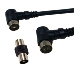 Cavo Antenna TV da Spina 9,5mm a Presa 9,5mm per collegamento dei televisori all'antenna TV. L'adattatore Spina/ Spina incluso, permette un utilizzo universale.Nero